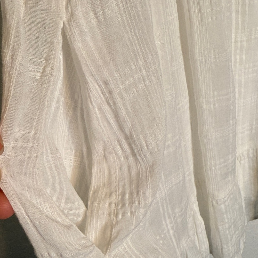 5 for 45!!!💗 White Boho Peasant Mini Dress - Picture 2 of 14